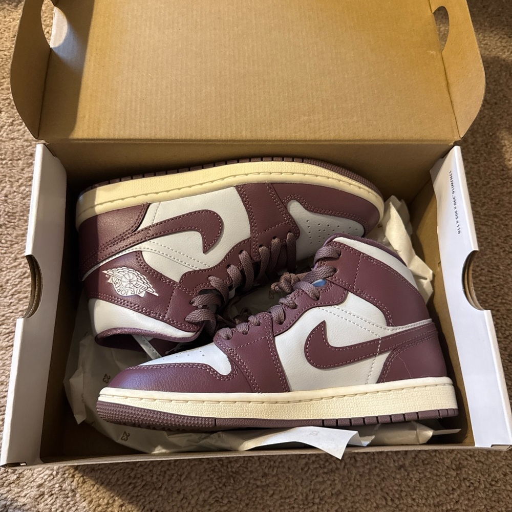Nike Athletic Shoes in Burgundy and Cream